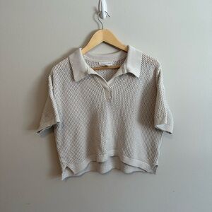 Beige Knit Crop Top